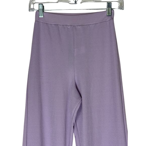 NWT Nasty Gal Lavender Purple Lightweight Textured Elastic Waist Pants Size 0 - Picture 2 of 9